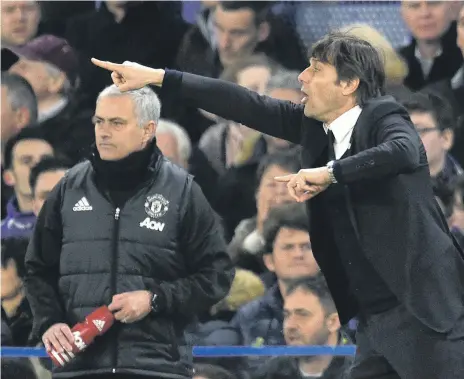  ?? AFP ?? Antonio Conte, right, has made some derogatory comments against Jose Mourinho, but Conte has never won any major knockout competitio­n while Mourinho boasts many titles on his CV as he seeks to add a second FA Cup to his 2006/07 title with Chelsea