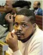  ?? Picture: WERNER HILLS ?? IN COURT: Murder accused Luzuko Majoka at a previous appearance in the New Brighton Magistrate’s Court