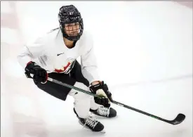  ?? ?? The Canadian Press
Jessie Eldridge skates at Hockey Canada’s National Women’s Program selection camp in Calgary.