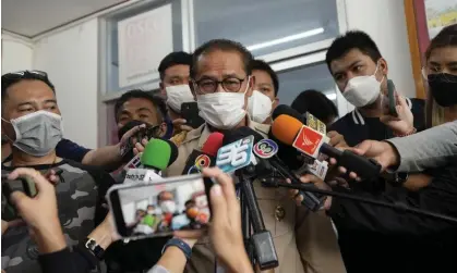  ?? Photograph: Sakchai Lalit/AP ?? Danaichok Boonsom, director at the Office of Uthai Sawan Municipali­ty, who reportedly filed a complaint to police, said: ‘I want them to be respectful.’