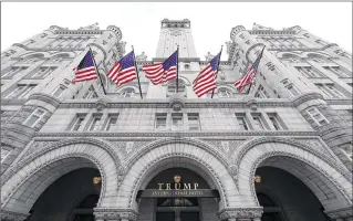  ?? ALEX BRANDON / ASSOCIATED PRESS ?? Trump Internatio­nal Hotel, inside the federally owned Old Post Office building in Washington, has become the place to see, be seen, drink, network — even live — for the Trump set.