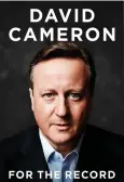  ??  ?? Cover of Mr Cameron’s book