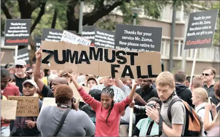  ?? PICTURE: OUPA MOKOENA ?? TAKING CHARGE: Thousands of South Africans united during the Zuma Must Fall march form the Pretoria Art Museum to the Union Buildings. The continent needs strong leaders who have intelligen­ce and integrity, says the writer.