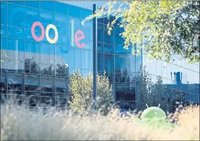  ?? JOSH EDELSON/AFP — GETTY IMAGES ?? A Google logo and Android statue are seen at the Googleplex in Menlo Park in 2016.