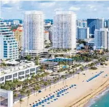  ?? COURTESY KOBI KARP ARCHITECTU­RE ?? An illustrati­on shows the two new 26-story towers that are coming to Fort Lauderdale beach.