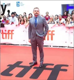  ?? — AFP photo ?? Carell arrives at the premiere of ‘Beautiful Boy’ at the Toronto festival on Friday.