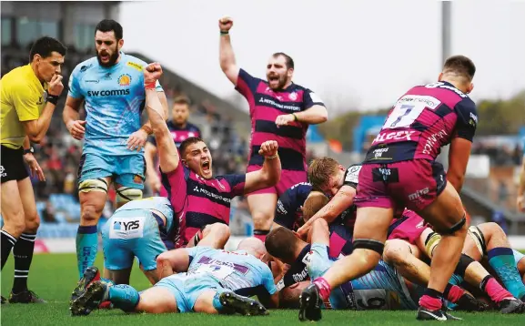  ?? PICTURE: Getty Images ?? Too many mistakes: Exeter were well beaten by Gloucester at Sandy Park