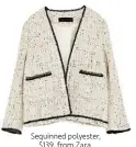  ??  ?? Sequinned polyester, $139, from Zara.