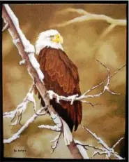  ??  ?? Original art of an eagle by Kenneth L. Liskey