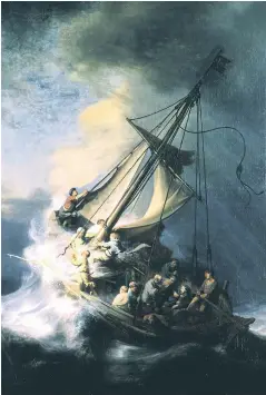  ??  ?? Rembrandt’s
Christ In The Storm On The Sea Of Galilee.