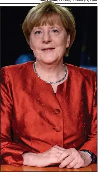  ??  ?? Sliding in polls: Angela Merkel’s address yesterday