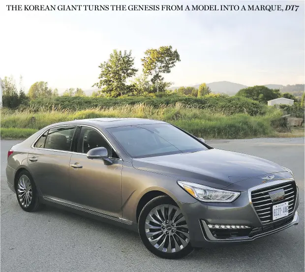  ?? HANDOUT / HYUNDAI ?? Hyundai’s G90 is the vanguard of a new six-vehicle luxury line that will be sold under the Genesis label. The G90 will retail for about $85,000.