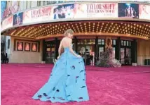  ?? CHRIS PIZZELLO/AP ?? Taylor Swift arrives at the premiere of the concert film “Taylor Swift: The Eras Tour” on Oct. 11 at AMC The Grove 14 in Los Angeles.