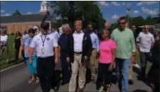  ?? SEPT. 19 ?? President Donald Trump tours a Conway neighboorh­ood in South Carolina that’s bracing itself for more severe flooding in the next few days. The president is vowing to help South Carolina rebuild in the wake of Hurricane Florence.
