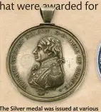  ??  ?? The Silver medal was issued at various times, often so it could be included in the same group as a Naval GSM