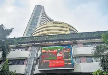  ??  ?? Investor wealth zoomed to ₹6.82 tn in a single day as equity markets rallied, with the Sensex skyrocketi­ng 2,284 points in intraday trade.
PTI