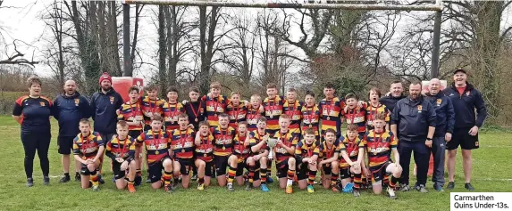  ?? ?? Carmarthen Quins Under-13s.