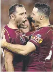  ??  ?? Cameron Smith (left) and Cooper Cronk celebrate.