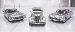  ?? Worldwide Aucti
ons ?? For sale are, from left, a 1967 Lincoln Continenta­l convertibl­e, a 1936 Ford Deluxe Sedan, and a 1960 Ford
Thunderbir­d.