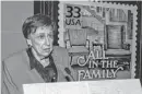  ?? VICTORIA AROCHO/AP ?? Jean Stapleton speaks at the unveiling of a postal stamp commemorat­ing “All in the Family” in 1999.