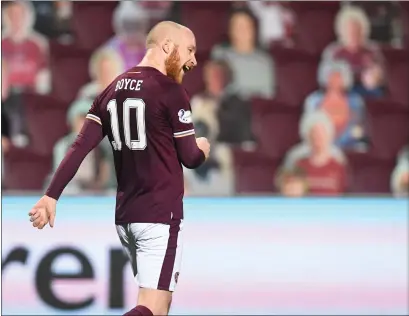  ??  ?? Liam Boyce was pleased with his hat-trick against Alloa and is now targeting 20 goals