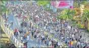  ?? PTI FILE ?? People during a protest rally against the lynching of two men in Assam’s Karbi Anglong district, in Guwahati on Sunday.