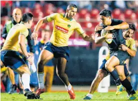  ?? Photo / Getty Images ?? Brazil were quick to shut down the Maori All Blacks at Cicero Pompeu De Toledo stadium in Sao Paolo yesterday.