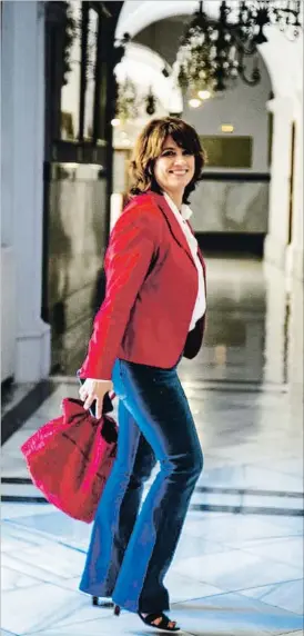  ?? PEDRO MADUEÑO ?? Dolores Delgado ahir al Ministeri de Justícia a Madrid