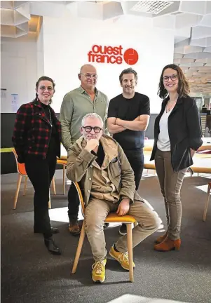  ?? | PHOTO : VINCENT MICHEL, OUEST-FRANCE ?? Stéphane Brizé et Guillaume Canet en compagnie d’Orane Guéneau, Joël Malle et Hélène Trevaux.