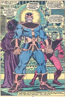  ??  ?? It was only in the pages of Captain Marvel that Thanos truly grew into a real menace.