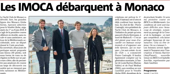  ?? (Photo DR) ?? Boris Hermann, Pierre Casiraghi, Paul Meilhat et Alexia Barrier.