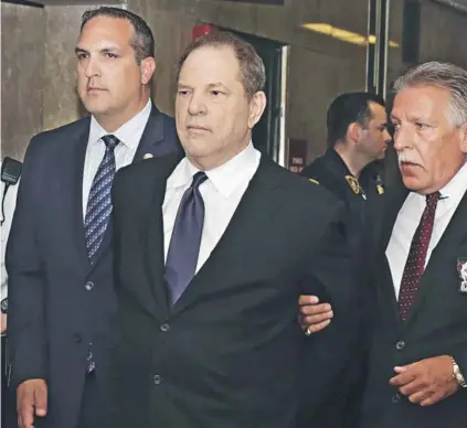  ??  ?? ► Harvey Weinstein espera juicio por cargos de violación y abuso sexual.