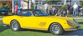  ?? CAM HUTCHINS/PNG ?? Roughly the price of a 2017 680 Camaro SS, this 1967 Ferrari 275 GTS/4 NART Spyder was absolutely stunning to see drive into the Crescent Beach Concours d’Elegance.