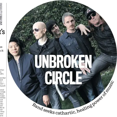  ??  ?? A Perfect Circle hasn’t released a studio album since 2004, but continues to draw new listeners. “There are certainly plenty of fans in the crowd who were probably in utero when we put out our first record,” says guitarist Billy Howerdel, second from...