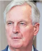  ??  ?? EU chief negotiator Michel Barnier