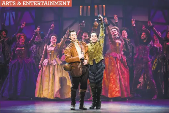  ?? Jeremy Daniel / SHN ?? “Something Rotten!” celebrates the American musical tradition even as it pokes fun at its convention­s. One of the show’s high points is called “A Musical.”