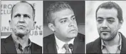  ?? AFP/Getty Images ?? AL JAZEERA’s Peter Greste, from left, Mohamed Fahmy and Baher Mohamed were given prison time.