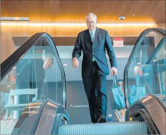  ?? ZBIGNIEW BZDAK/CHICAGO TRIBUNE PHOTOS ?? Will County Chief Judge Richard Schoensted­t exits Friday after ceremonies at the new Will County Courthouse.