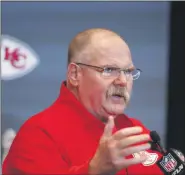 ?? BRYNN ANDERSON — ASSOCIATED PRESS FILE ?? In a Jan. 30, 2020, photo, Kansas City Chiefs coach Andy Reid speaks during a news conference in Aventura, Fla.