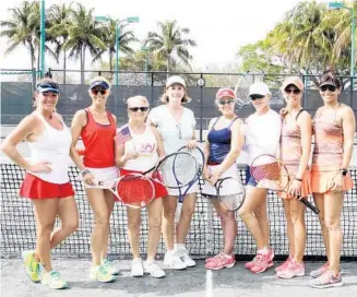  ?? EMMETT HALL/CORRESPOND­ENT ?? The fifth annual friendly doubles tournament featuring teams from the United States and Canada recently took place at the Pompano Beach Tennis Center. The USA women’s squad was dominant at the event, which was won overall by Canada. Members of the USA...