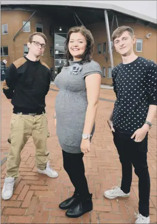  ??  ?? AWARDS SHORTLIST: Spark Radio volunteers, left to right, Dom Stirling,Alex Burgess and Jonny Chambers.