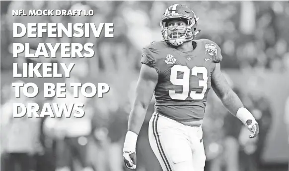  ?? JASON GETZ, USA TODAY SPORTS ?? Defensive lineman Jonathan Allen’s versatilit­y (101⁄ sacks, 69 tackles, 16 tackles for loss) could help the 49ers defense, which ranked last in the NFL last season. 2