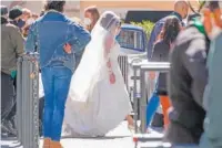  ?? AP PHOTO/ANDREW MEDICHINI ?? Lady Gaga plays Maurizio Gucci’s former wife Patrizia Reggiani during the shooting of a movie by Ridley Scott in Rome on Thursday. The film is based on the story of the murder of Maurizio Gucci in 1995.