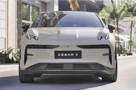  ?? ?? The Zeekr pushes outputs to around 200kW for single-motor variants and 315kW for the dual-motors..