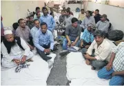  ??  ?? SHATTERED DREAMS: Indian workers from Bihar gather in a hotel in New Delhi after they were repatriate­d by the Indian government from Saudi Arabia.