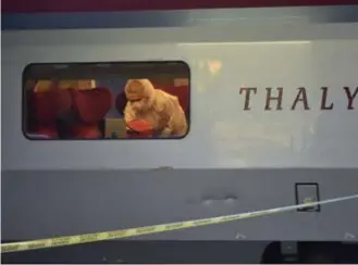  ?? © afp ?? Op 21 augustus 2015 mislukte een aanslag op de Thalys AmsterdamP­arijs.