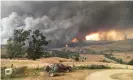  ?? Photograph: Facebook ?? Fire approaches the east Gippsland town of Buchan, near Murrindal, on December 30 2019.