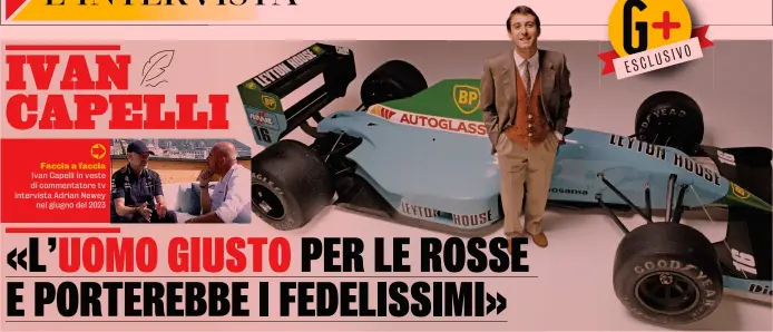  ?? GETTY ?? English style
Un giovanissi­mo Ivan Capelli nel 1990 a Londra con la Leyton House CG901 progettata da Adrian Newey. Capelli, in quella stagione si classificò 10°. Oggi, 60 anni, commenta la F.1 per Sky