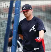  ?? AP PHOTO BYJOHN BAZEMORE ?? Atlanta Braves starting pitcher Sean Newcomb is shown during batting practice before of a baseball game against the Miami Marlins Monday, July 30, in Atlanta.