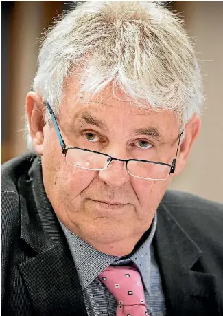  ?? PHOTO: GRANT MATTHEW/FAIRFAX NZ ?? New Plymouth’s deputy mayor Richard Jordan wore a pink tie to the council meeting on Monday night. He ‘‘likes’’ bright colours.